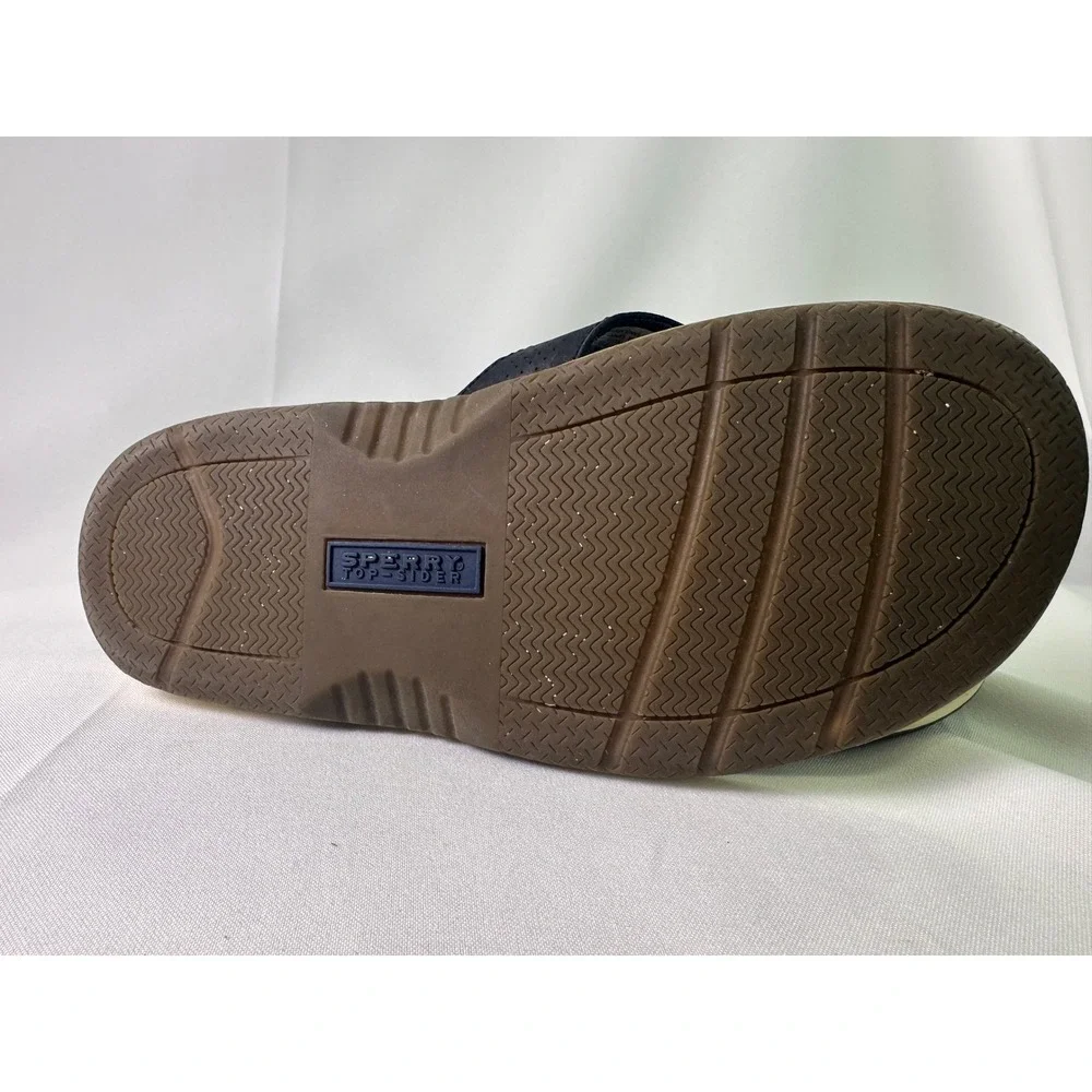 Sperry STS24079 Havasu Men's Flip Flop Sandals Black Leather Thong Size‎ 7M Used